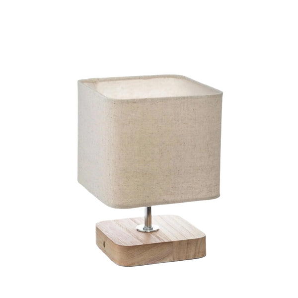 Minimalistische Natuurlijke Tafellamp – Elegante Stoffen & Glazen Verlichting voor Thuis