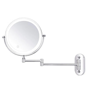 Oplaadbare LED Make-up Spiegel met 5x Vergroting en Instelbare Verlichting  Draagbare Toilettafel Spiegel