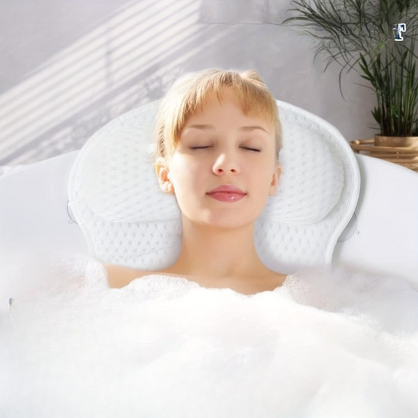 4D Luxe Badkussen met Ergonomische Nek  Rugsteun Spa Comfort Thuis
