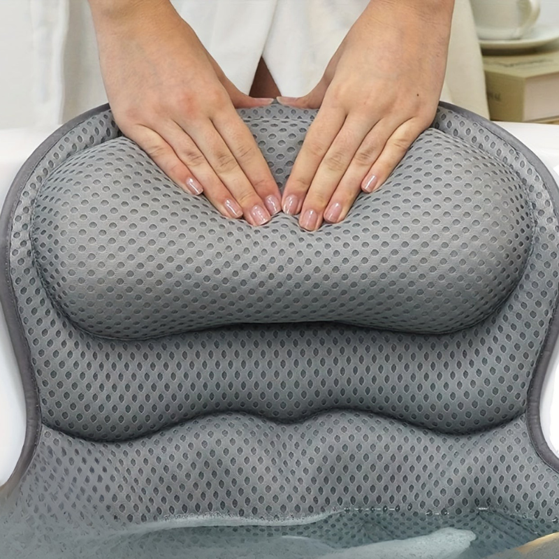 4D Luxe Badkussen met Ergonomische Nek  Rugsteun Spa Comfort Thuis
