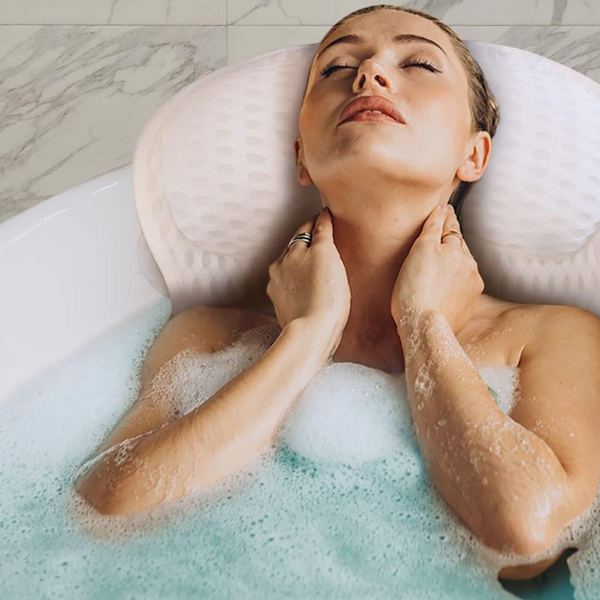 4D Luxe Badkussen met Ergonomische Nek  Rugsteun Spa Comfort Thuis