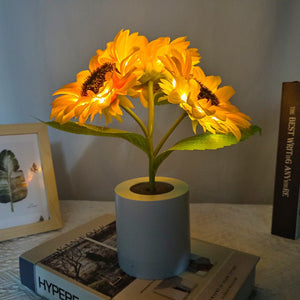 Sprankelende Zonnebloem LED Tafellamp – Gezellige Sfeerverlichting & Woondecoratie