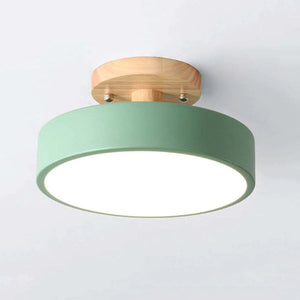 Moderne Houten LED Plafondlamp – Natuurlijk Warm Licht voor Woon- en Eetkamer