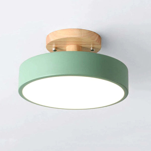 Moderne Houten LED Plafondlamp – Natuurlijk Warm Licht voor Woon- en Eetkamer