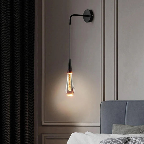 Moderne Kristal Raindrop Wandlamp – Elegante LED Glazen Lamp