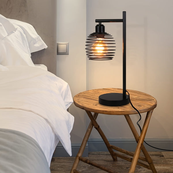 Verstelbare Retro Industriële Tafellamp – Vintage Bureaulamp met E27 Fitting, Zwarte Afwerking