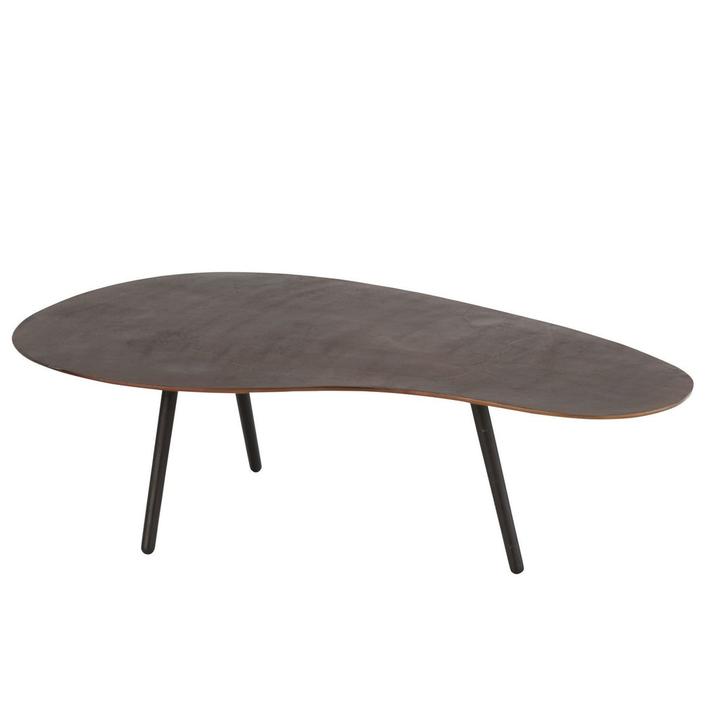 J-Line Salontafel Druppel – Aluminium & IJzer – Bruin/Zwart – 119 x 71,5 x 36,5 cm