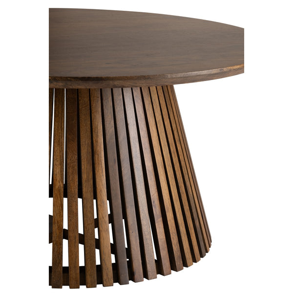 J-Line Salontafel Vincent Ø80 cm – Bruin Mangohout – Sculpturaal Design