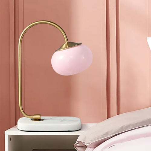 Elegante Glazen Tafellamp met Warm Licht – Modern Rond Design voor Woonkamer & Slaapkamer