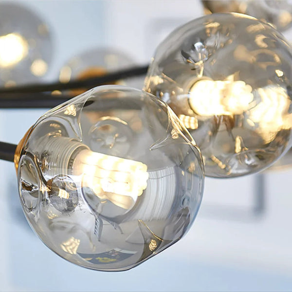 Moderne Hanglamp met Zwevende Glazen Bollen – Elegante LED-Kroonluchter voor Woonruimtes