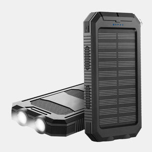 20.000mAh Zonne-oplader Powerbank  Draagbare Outdoor Charger met LED licht  Dubbele USB