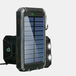 20.000mAh Zonne-oplader Powerbank  Draagbare Outdoor Charger met LED licht  Dubbele USB