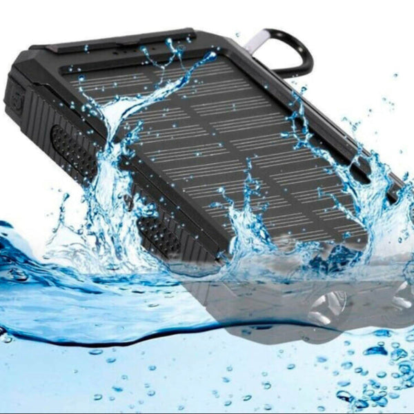 20.000mAh Zonne-oplader Powerbank  Draagbare Outdoor Charger met LED licht  Dubbele USB