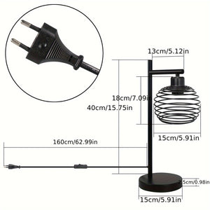 Verstelbare Retro Industriële Tafellamp – Vintage Bureaulamp met E27 Fitting, Zwarte Afwerking