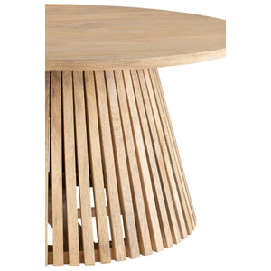 J-Line Salontafel Vincent – Rond Mangohout Naturel – Sculpturaal Design Ø80 cm