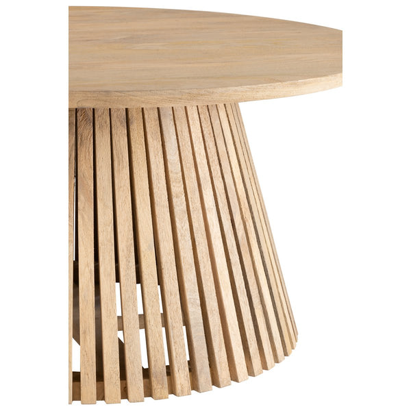 J-Line Salontafel Vincent – Rond Mangohout Naturel – Sculpturaal Design Ø80 cm