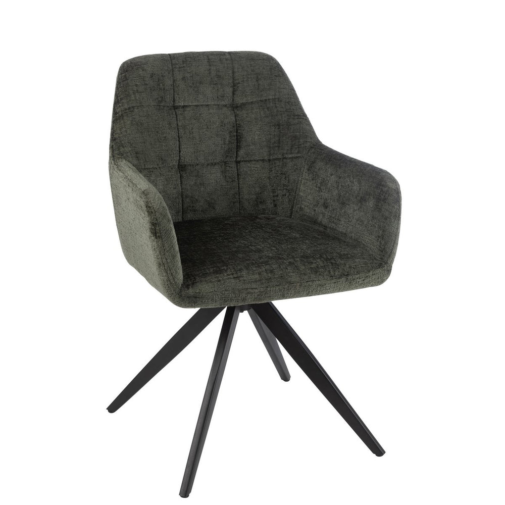J-Line Stoel Louna Groen – Ijzer & Acryl – Comfortabele Designstoel met Armleuningen