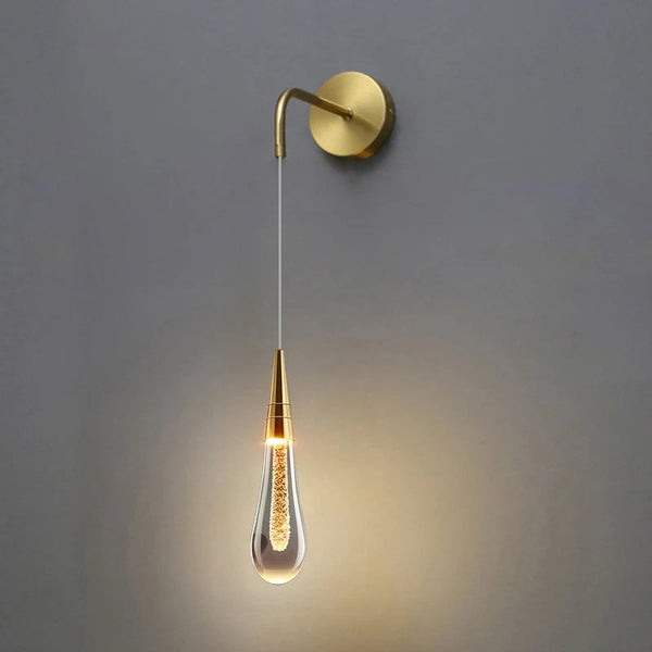 Moderne Kristal Raindrop Wandlamp – Elegante LED Glazen Lamp