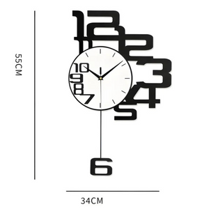 Grote Zwarte Wanduhr – Moderne Minimalistische Stille Klok
