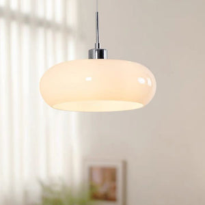 Moderne Glazen Hanglamp Oranje/Wit – 28 cm Dimbare Plafondlamp