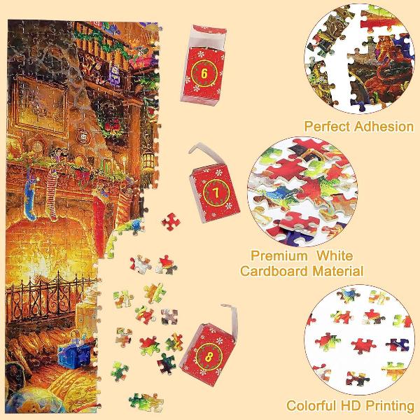 Puzzel Adventskalender 2025 – 1008 Stukjes | 24 Dagen Plezier