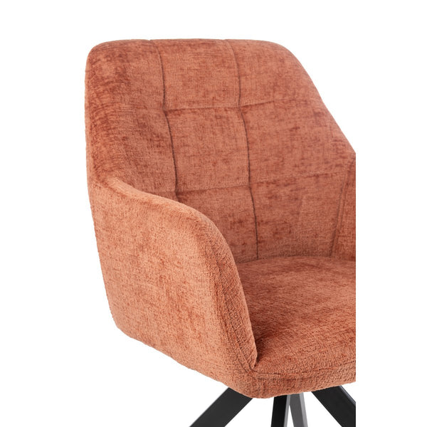 J-Line Stoel Louna Oranje – Ijzer & Acryl – Moderne Eetkamerstoel met Comfort