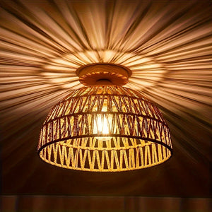 Boho Halfbovenliggende Plafondlamp – Moderne Woondecoratie
