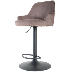 Barkruk CurveLift – Velvet Taupe met Draaivoet en Verstelbare Hoogte