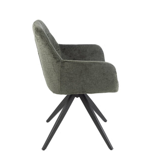 J-Line Stoel Louna Groen – Ijzer & Acryl – Comfortabele Designstoel met Armleuningen