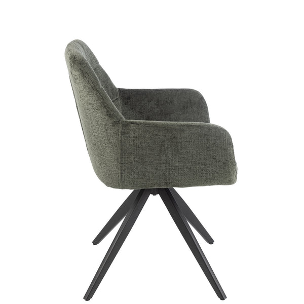 J-Line Stoel Louna Groen – Ijzer & Acryl – Comfortabele Designstoel met Armleuningen