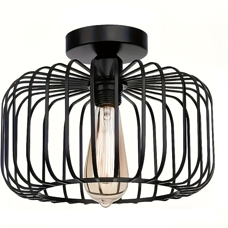 Industriële Kooi Plafondlamp – Vintage Edison Hanglamp voor Keuken & Woonkamer