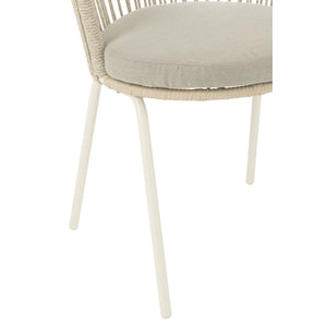 J-Line Stoel Toa – Grijs – Metaal en Touw – Modern Design
