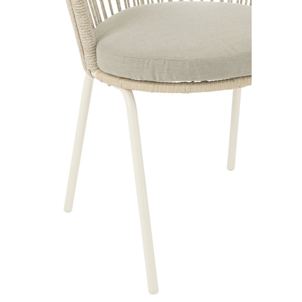 J-Line Stoel Toa – Grijs – Metaal en Touw – Modern Design