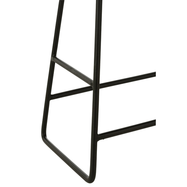 J-Line Stoel Rechthoekig Zwart – Gerecycled Hout & Metaal – Compacte Kruk Small