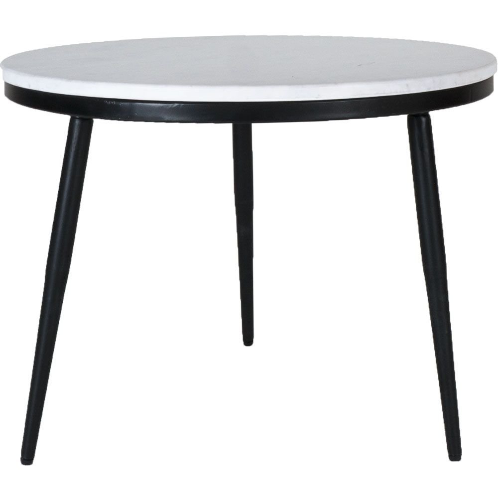 Salontafel Melle – Rond Wit Marmer & Metaal – 55 cm