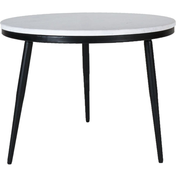 Salontafel Melle – Rond Wit Marmer & Metaal – 55 cm