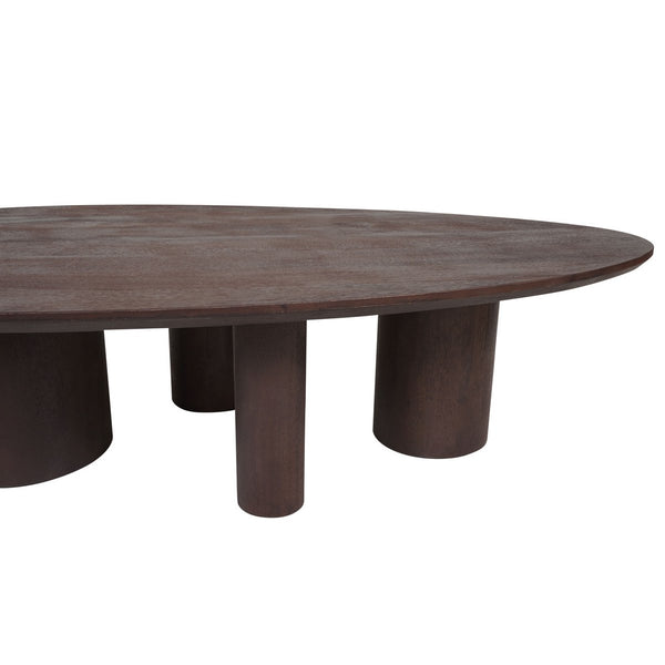 Salontafel Amir – Ovaal Mangohout – Espresso – 140x80 cm – Uniek Design