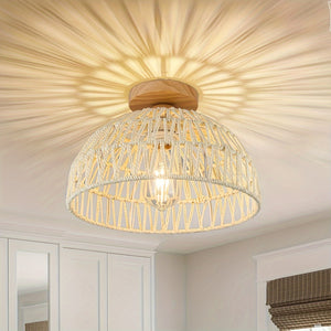 Boho Halfbovenliggende Plafondlamp – Moderne Woondecoratie