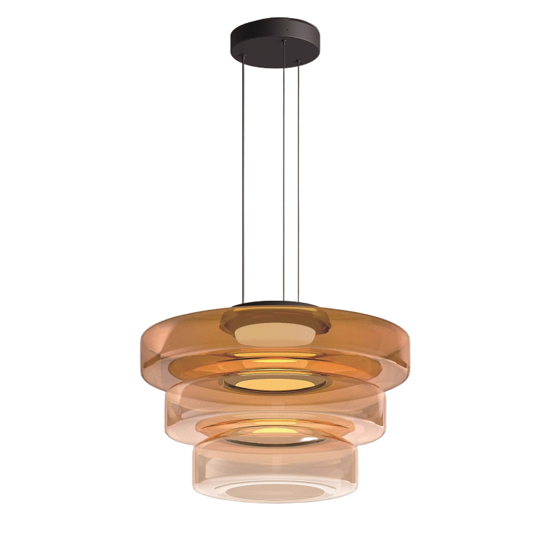 Gelaagde Glas Hanglamp – Modern Halo Ontwerp voor Stijlvolle Interieurs