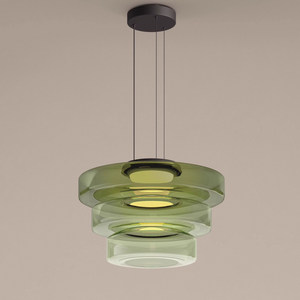 Gelaagde Glas Hanglamp – Modern Halo Ontwerp voor Stijlvolle Interieurs