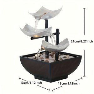 Elegante Bladstroom Binnenfontein – Rustgevend Waterornament voor Huis en Kantoor