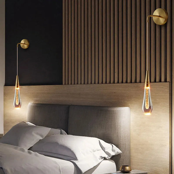 Moderne Kristal Raindrop Wandlamp – Elegante LED Glazen Lamp