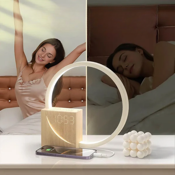 Slimme Touch Bedlamp met Wekker – Instelbaar LED Licht voor Moderne Slaapkamers