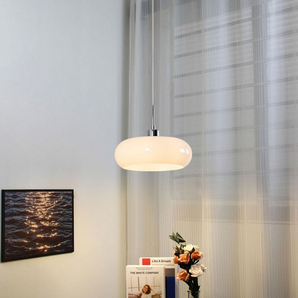 Vintage Hanglamp – Retro Glazen Plafondlamp met Dimbaar Warm Licht (Ø28cm)