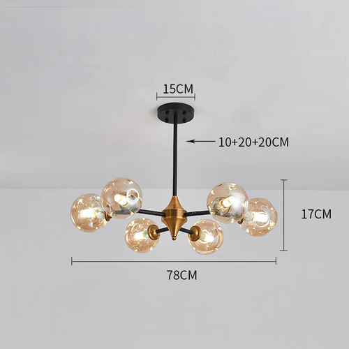 Moderne Hanglamp met Zwevende Glazen Bollen – Elegante LED-Kroonluchter voor Woonruimtes