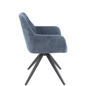 J-Line Stoel Louna Blauw – Ijzer & Acryl – Modern Comfort met Armleuningen
