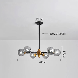 Moderne Hanglamp met Zwevende Glazen Bollen – Elegante LED-Kroonluchter voor Woonruimtes