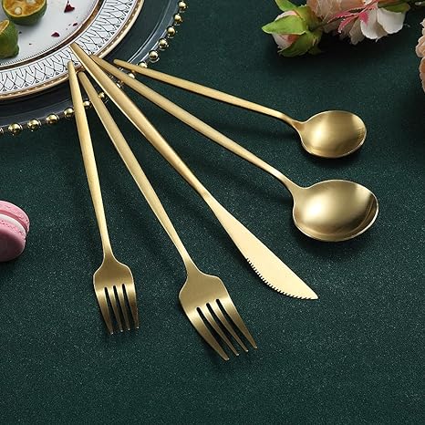 Luxe Roestvrijstalen Bestekset – Goudkleurig Design | 24-delig / 48-delig