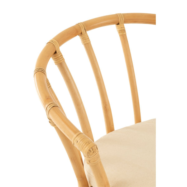 J-Line rotan stoel met kussen – natuurlijk bruin – 60x61x70 cm