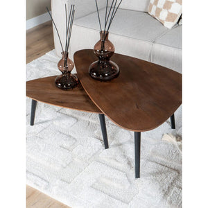 Salontafelset DuoForm – Espresso Mangohout (Set van 2) met Zwarte Poten